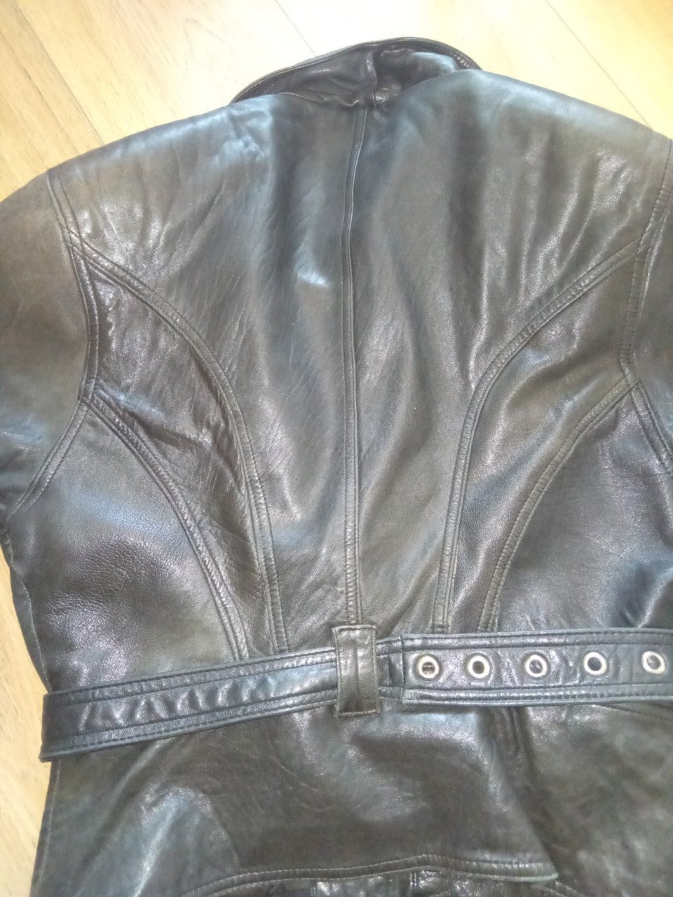 Lederen biker jasje