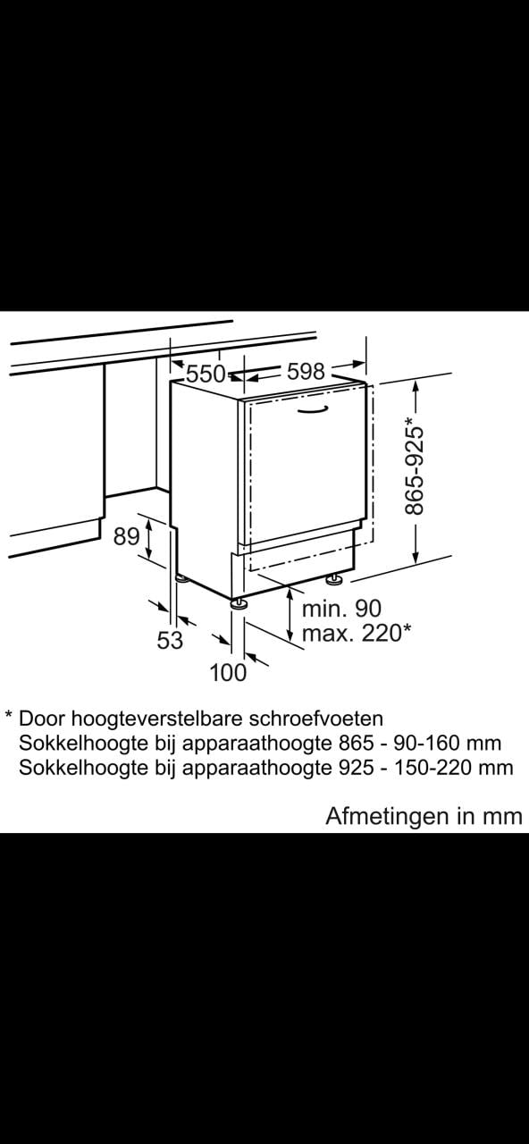 Bosch SBV93M60NL A++ volledig integreerbare vaatwasser 87x60 Cm.