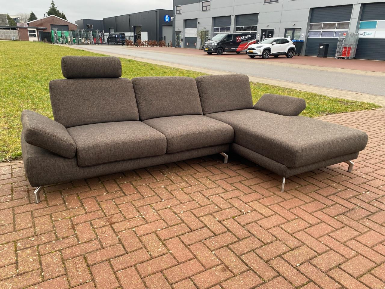 Henders & Hazel Donkerbruine Stoffen Hoekbank-Gratis Levering NL