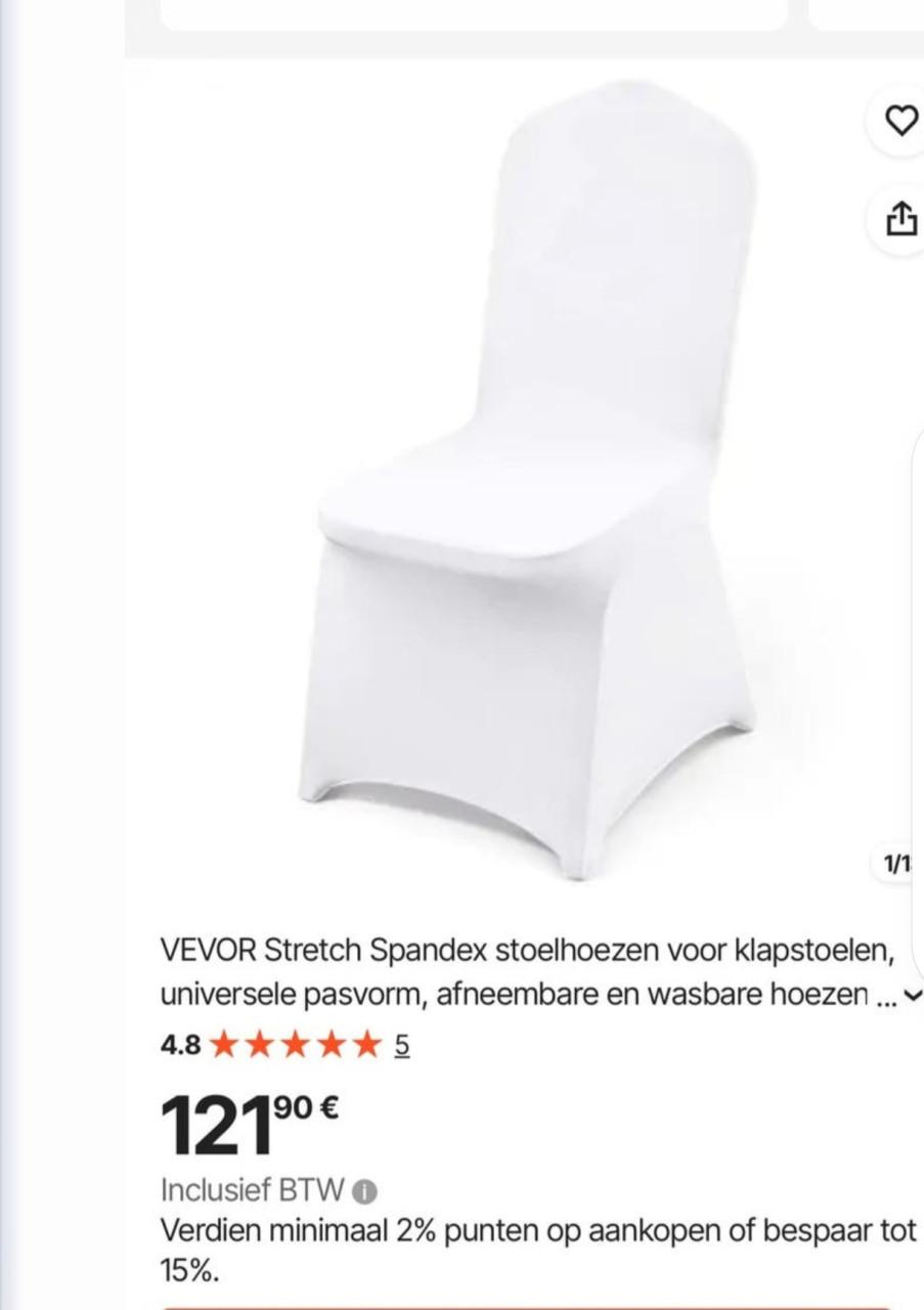 Witte stoelhoezen stretch 50 stuks