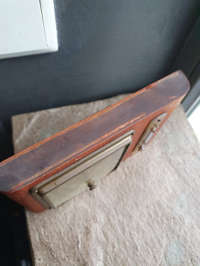 Antiek houten barometer/thermometer jaren 60 in werkende staat...
