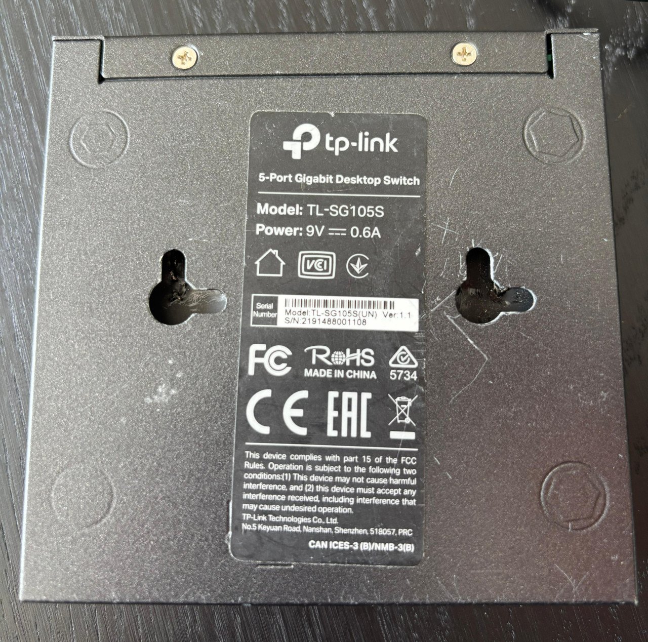 TP link switch Tl-SG105S