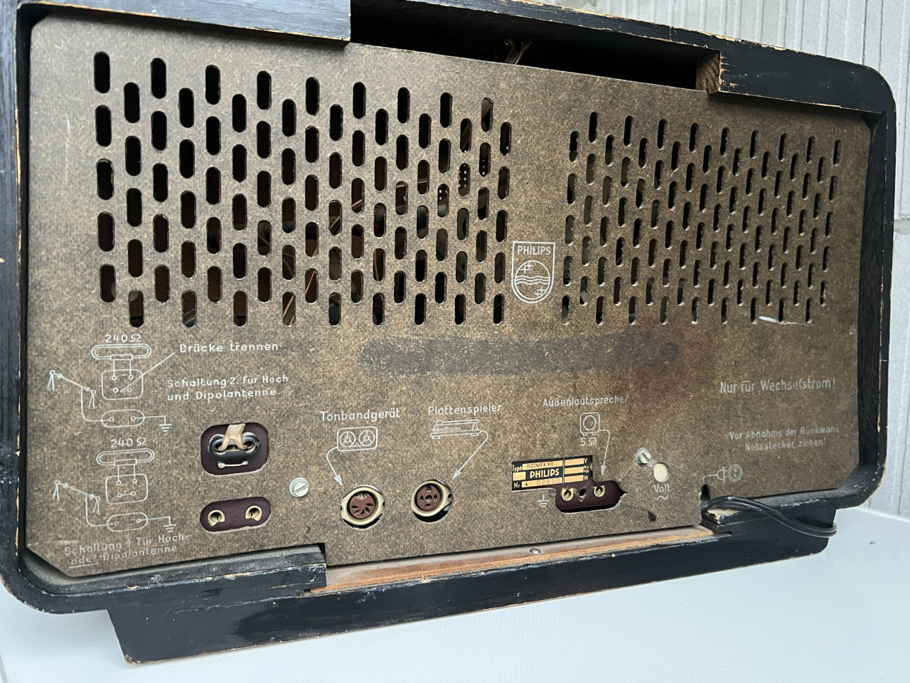 Philips b3d03a antieke buizen radio compleet onbeschadigd