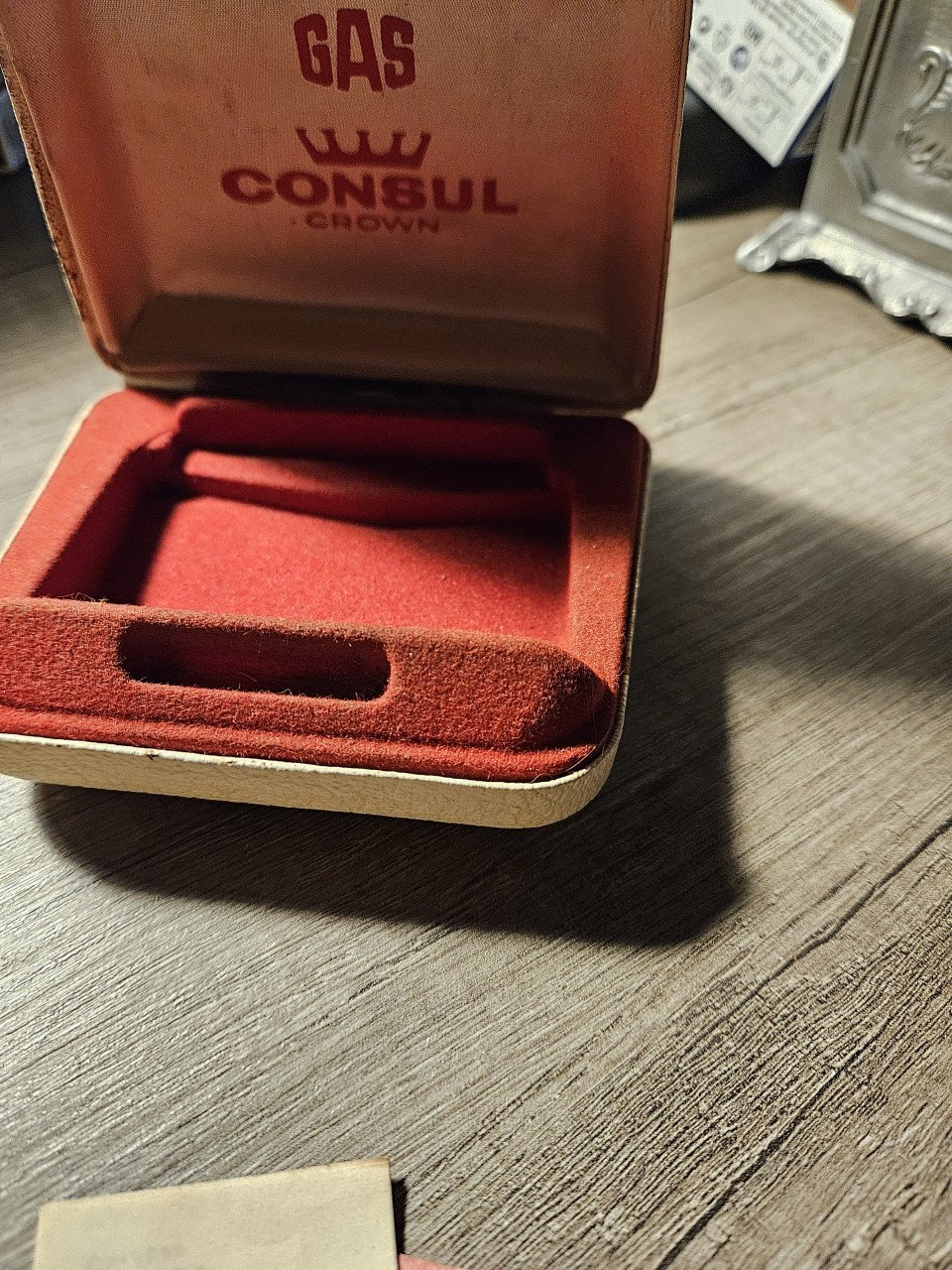Antieke "CONSUL CROWN" tafelaansteker - gas - met ORIGINELE BOX , jaren 60.