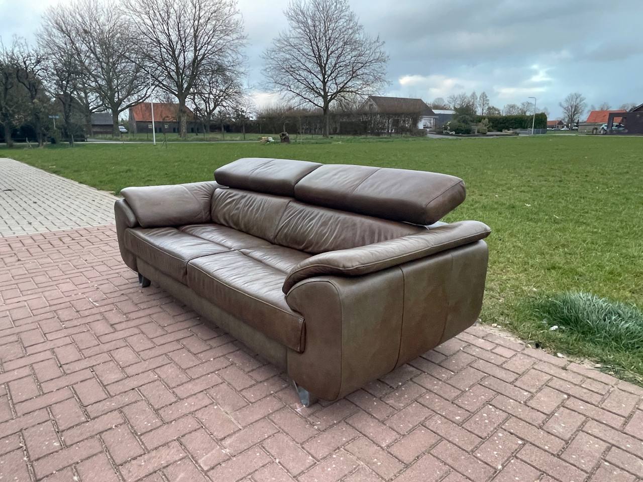 GRATIS LEVERING HEEL NL Henders & Hazel Echt Leer 3 zits Bank