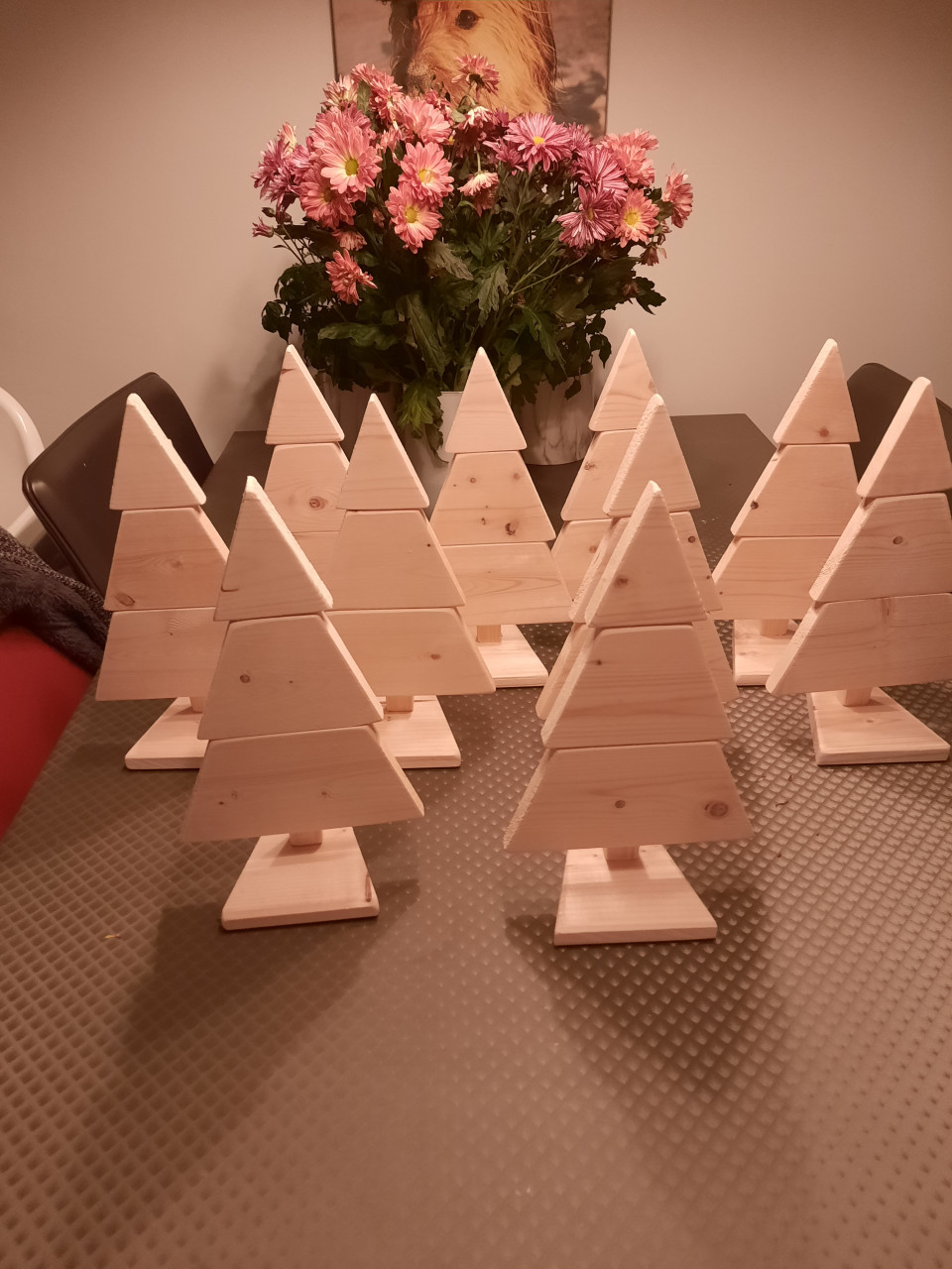 Houten kerstboompjes