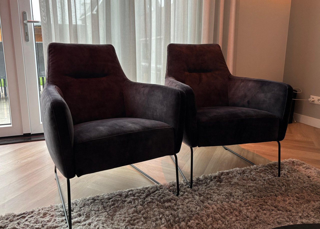 2 fauteuils antraciet Piet Klerkx + Protexx