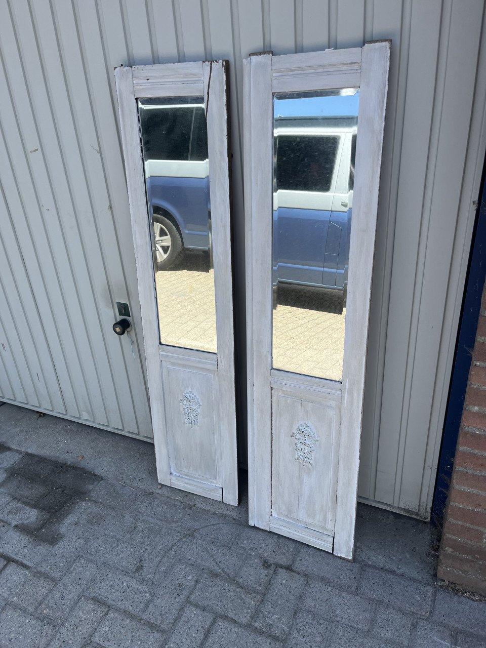 Spiegel set van 2 oude deurtjes
