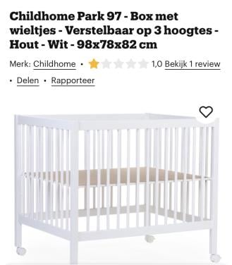 Baby witte rechthoekige box op wielen