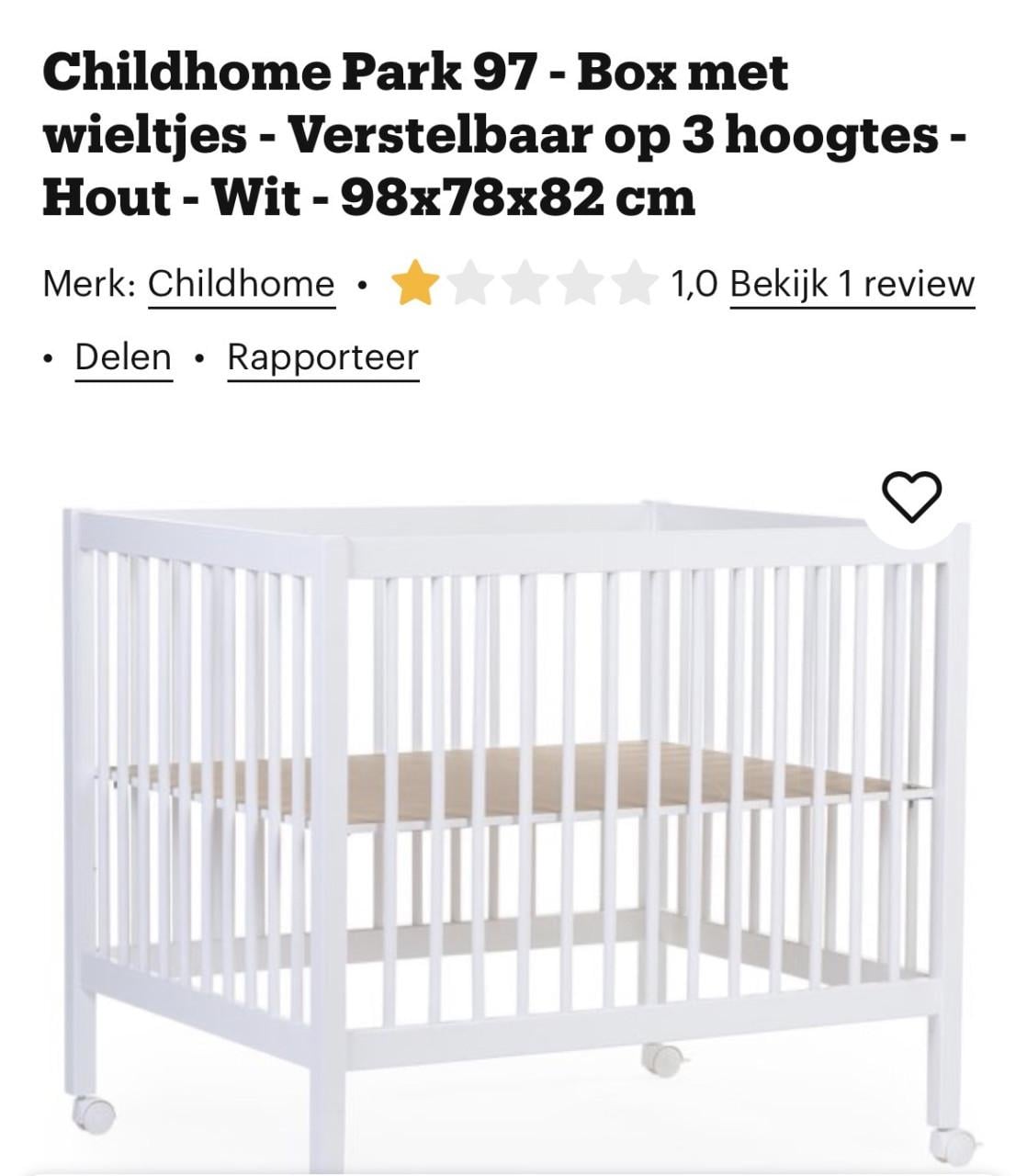 Baby witte rechthoekige box op wielen