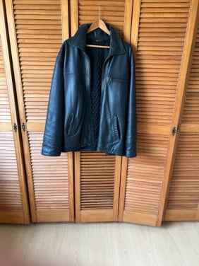 LEREN JAS MAAT XL KLEUR ZWART