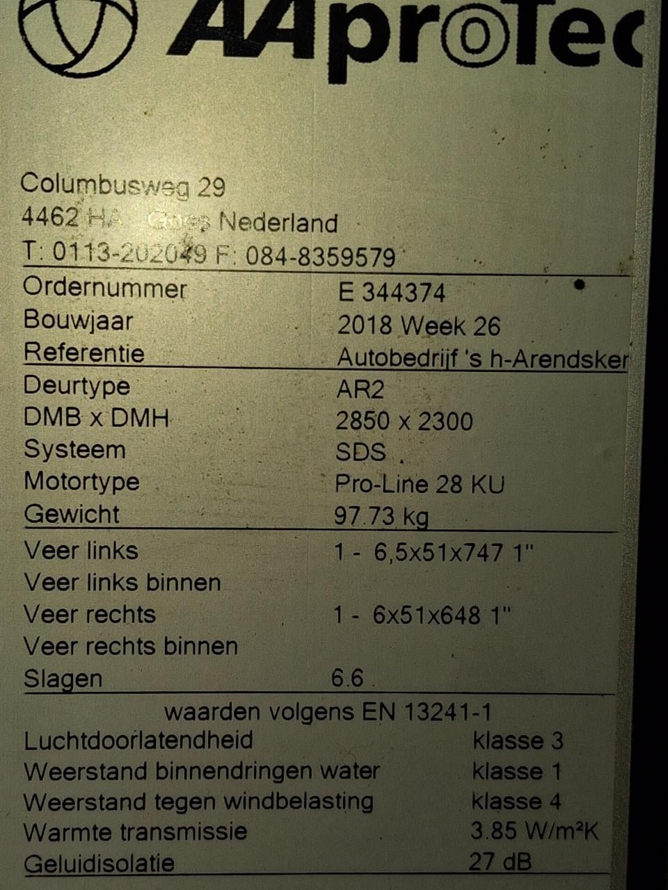 AAprotec Garage vouw deur