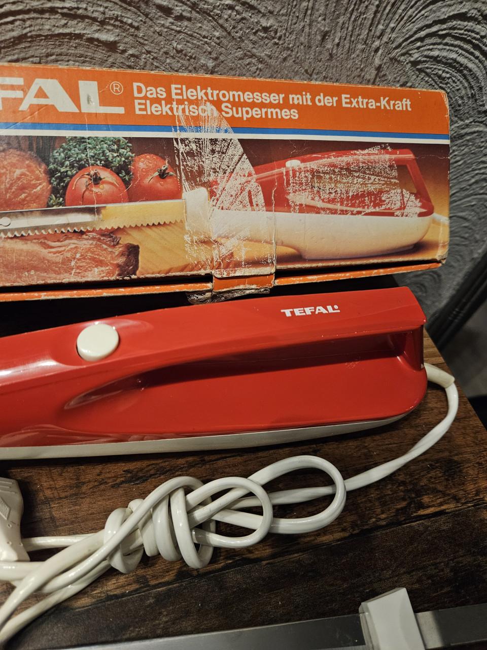 Werkend Tefal Elektrisch Mes - Vintage retro kleur rood