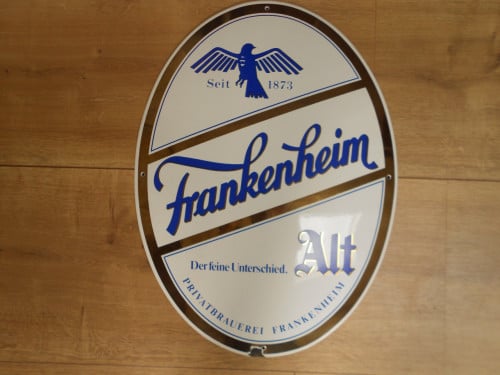 Emaille reclamebord bier Frankenheim alt schild jaren 80