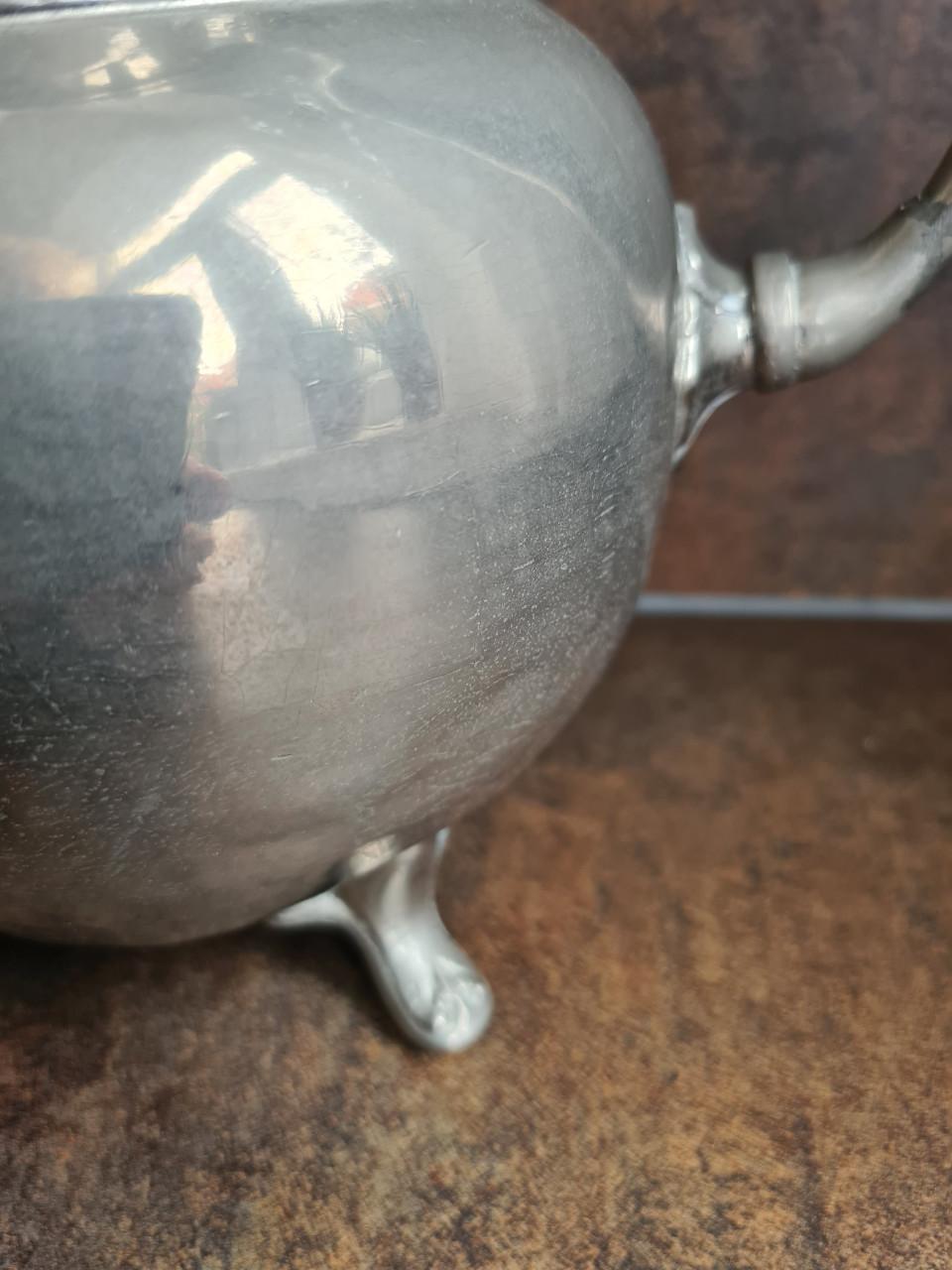 Prachtige antieke tinnen koffiekan of theepot wrs Daalderop