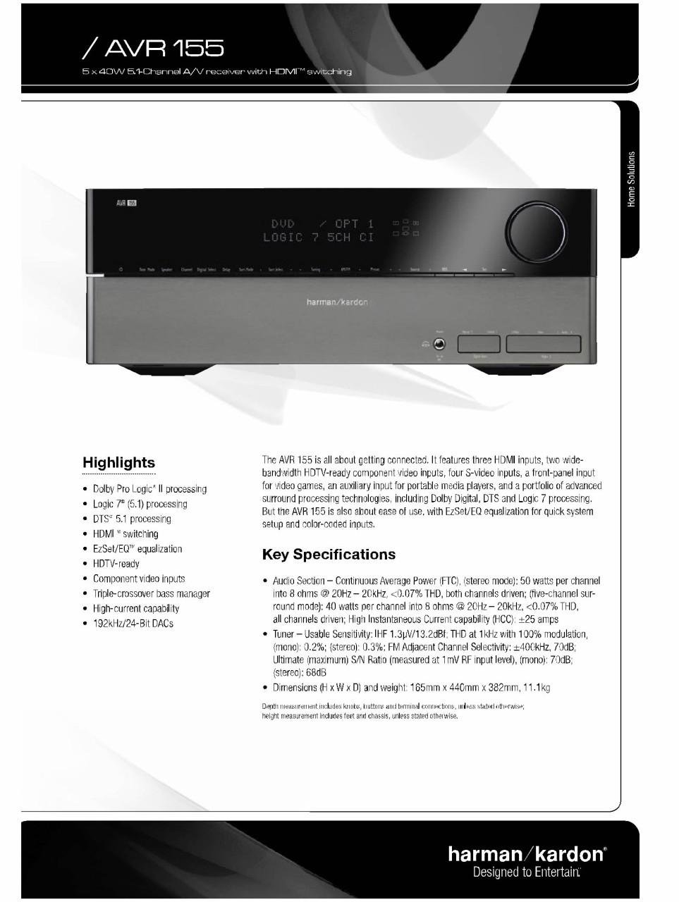 Harman Kardon AVR155 - AV receiver