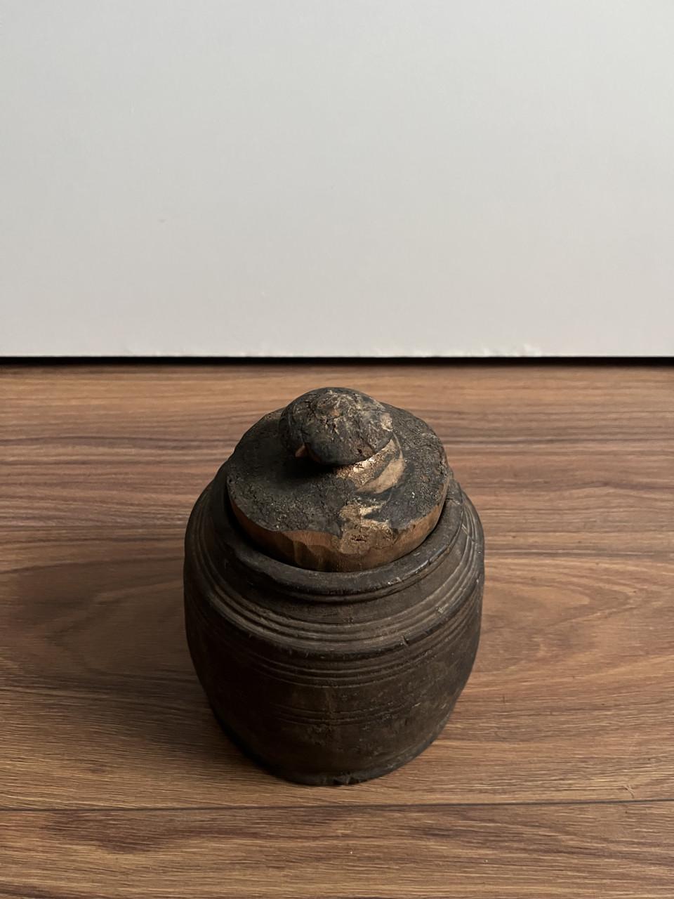 Houten potje met deksel