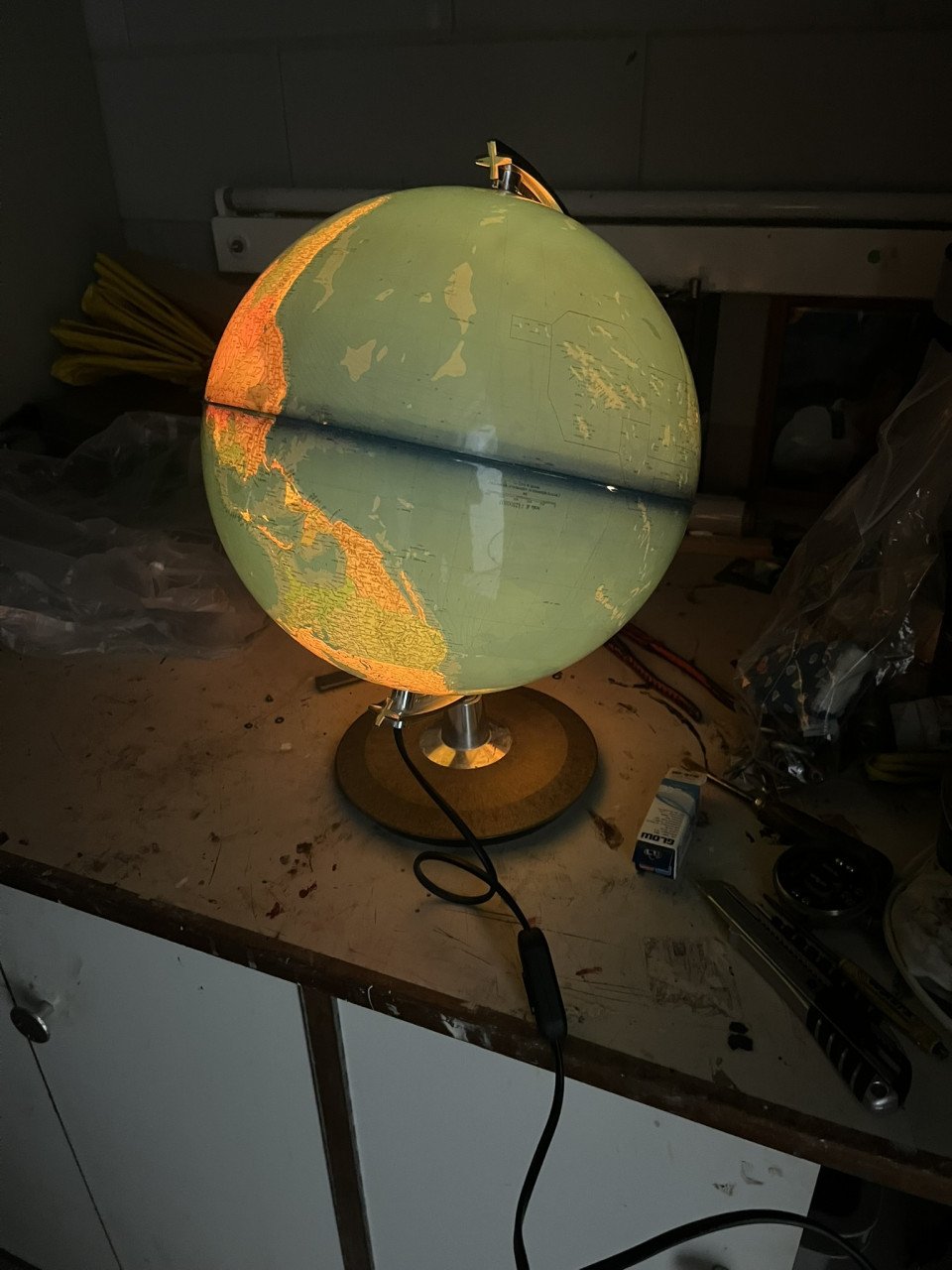 Wereldbol Globe met verlichting