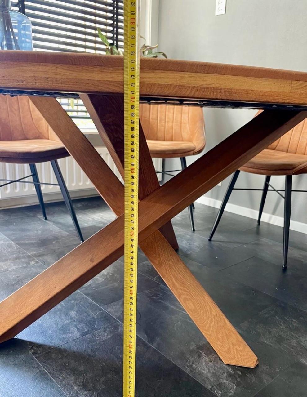 Massief eiken ronde eettafel 150cm