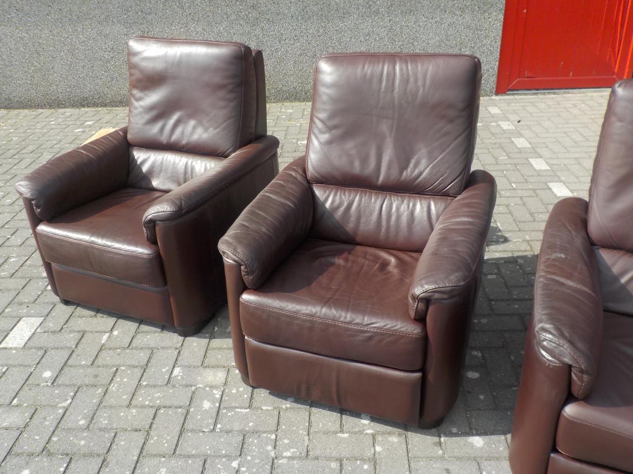 Leren elektrische 3-zits + 1 relax fauteuil + fauteuil in zeer goede staat