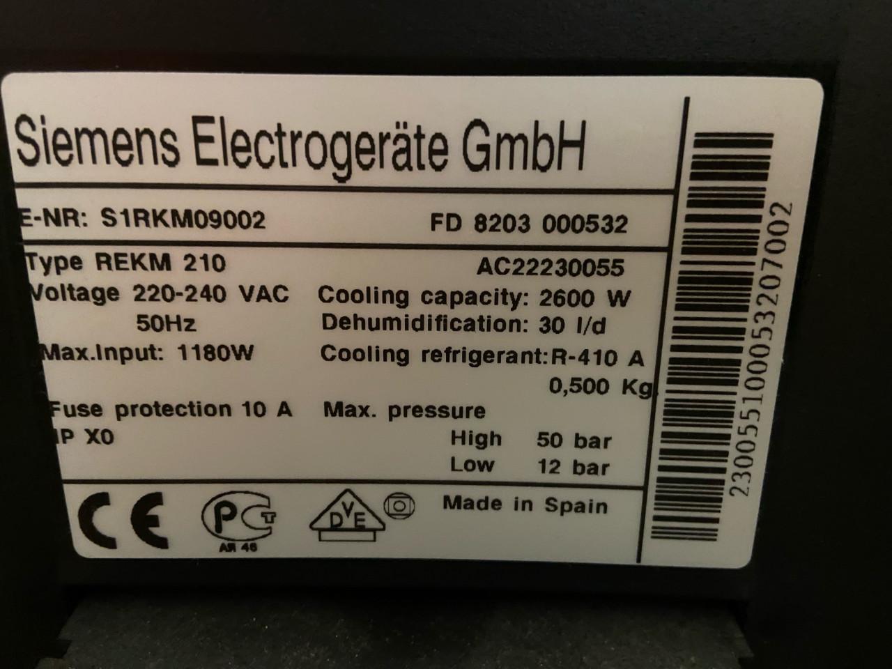 Siemens verrijdbare airco S1 RKM 09002