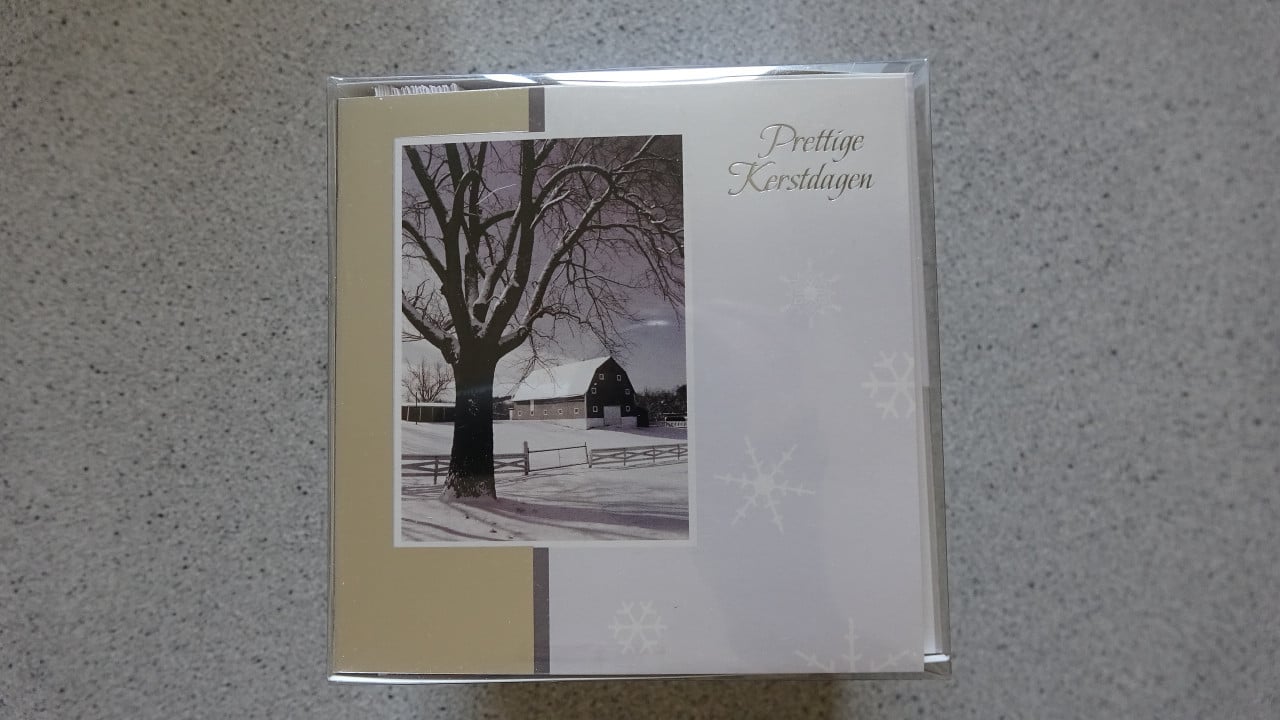 Kerst - Nieuwjaars Folie/Glitterkaarten box (30 stuks) nieuw