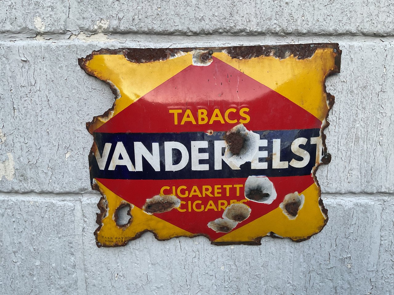 Antiek emaille reclamebord