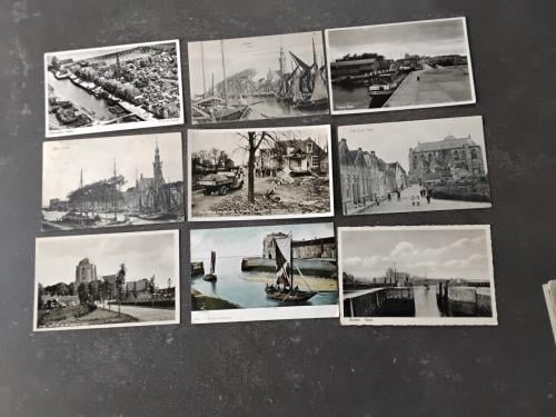 9 Ansichtkaarten Veere div 1910 - 1950