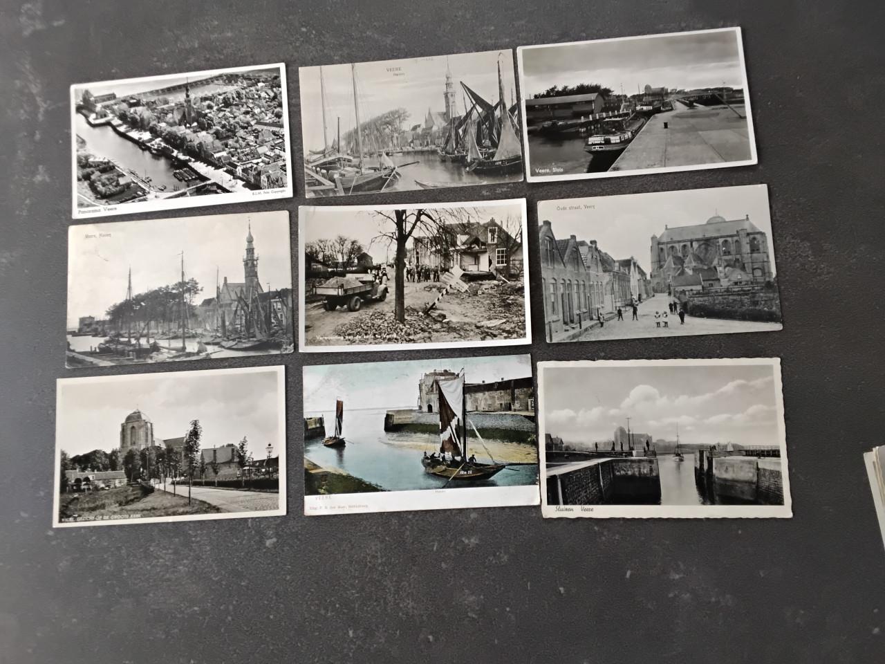 9 Ansichtkaarten Veere div 1910 - 1950
