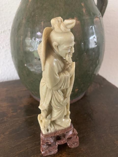 Chinees spekstenen beeld vissertje