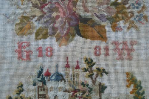 Groot borduurwerk Jachttafereel 1881 ipst