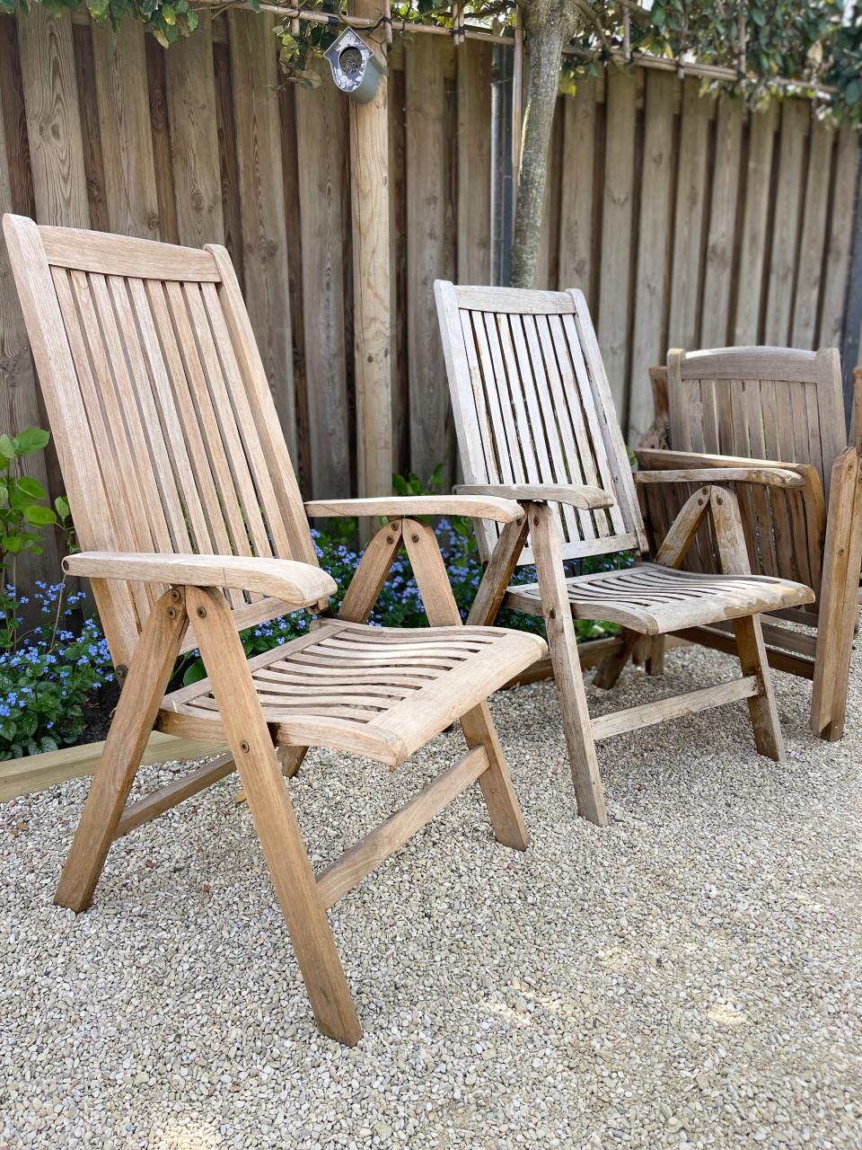 Teakhouten tuinstoelen inklapbaar