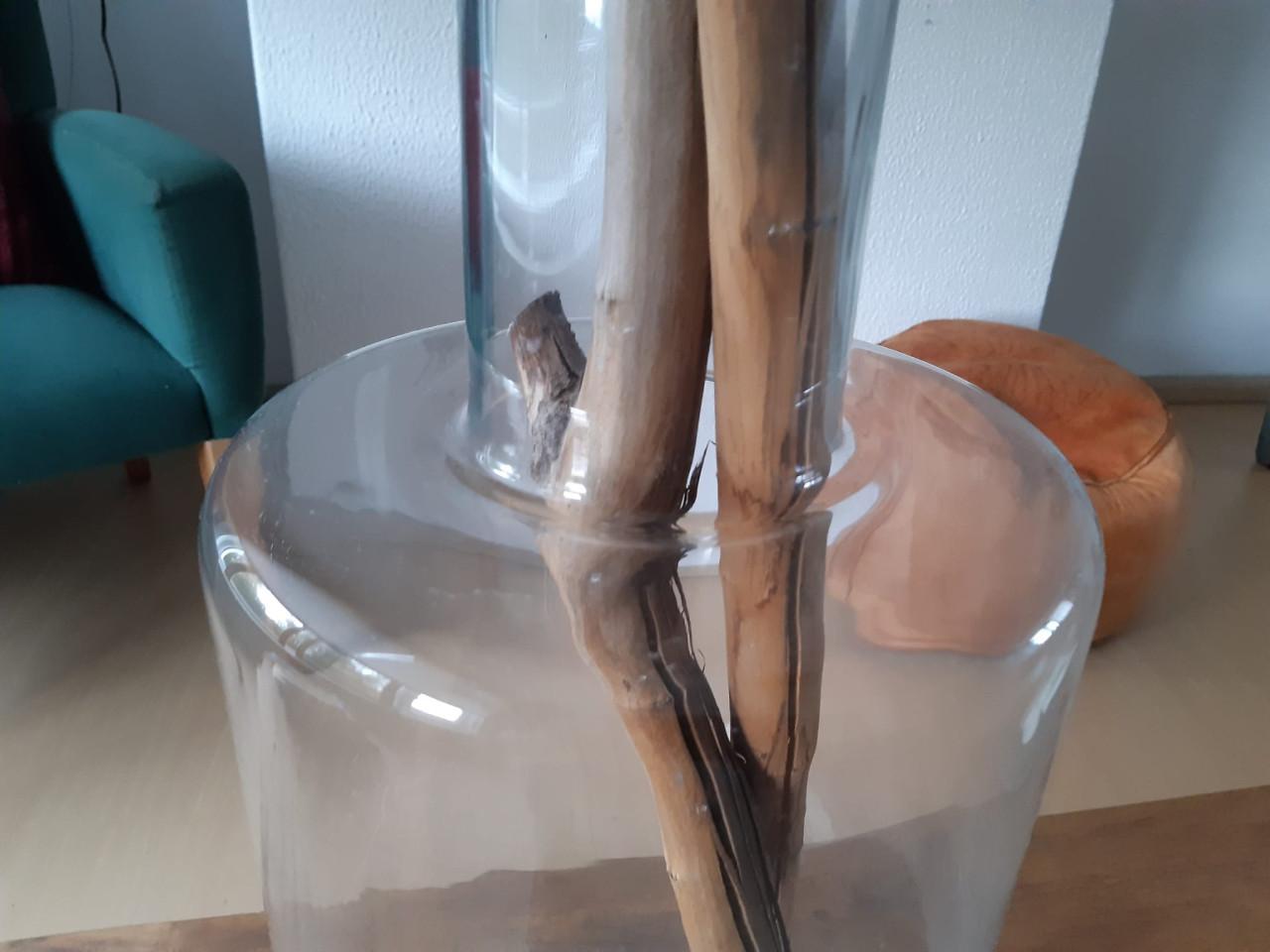 Vaas, blank glas, groot