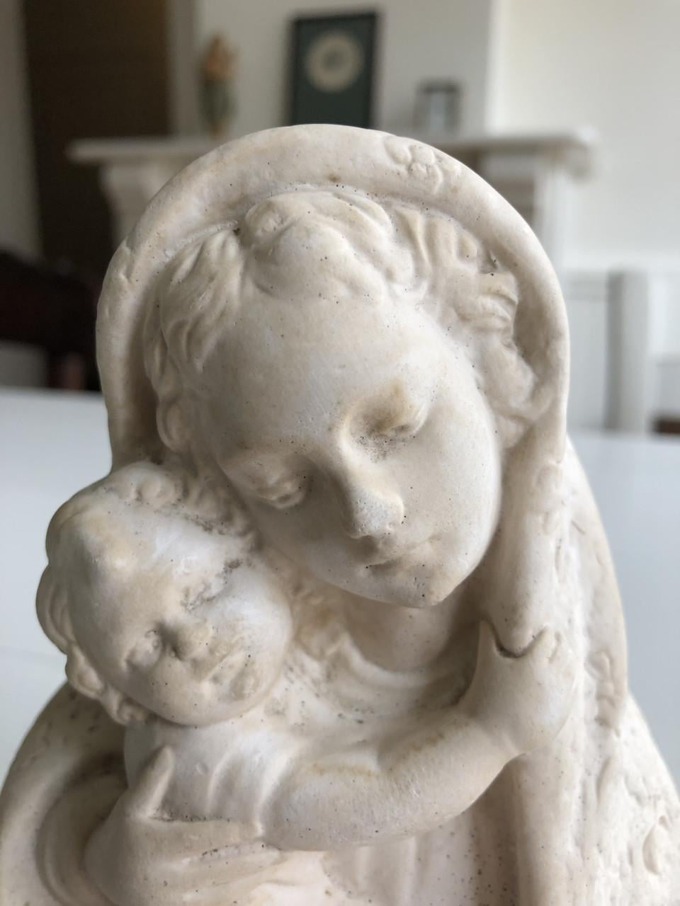 Lief brocante heilig Maria beeldje van gips