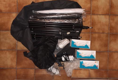 Complete lampenset voor fotoshoot inclusief. statieven en reservelampen