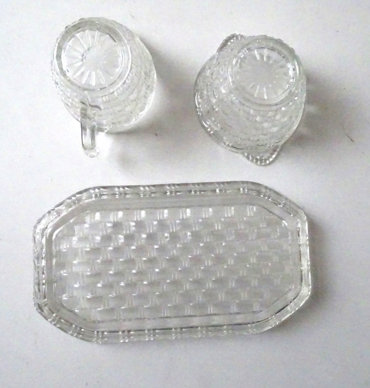 Art Deco Roomstel Persglas Melk en Suiker stel