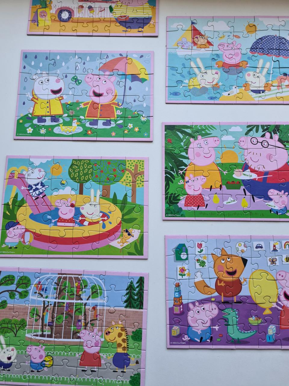 9-in-1 puzzelset van Peppa Pig, geproduceerd door het merk Trefl.