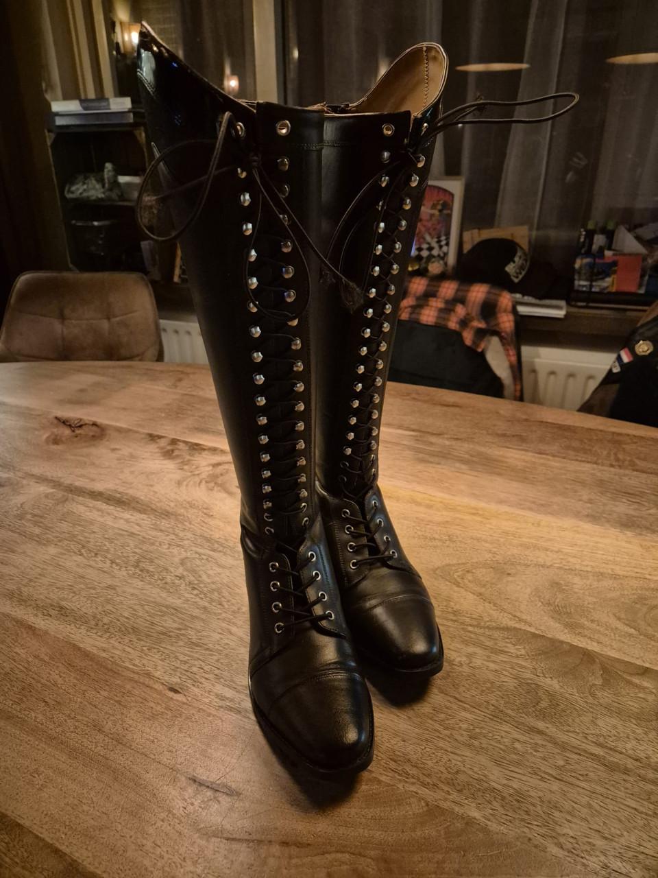 Bruine nieuwe paardrijlaarzen maat 36 HKM Regular-Wide