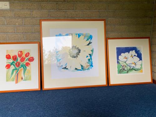 3 x lijst met posters van bloemen