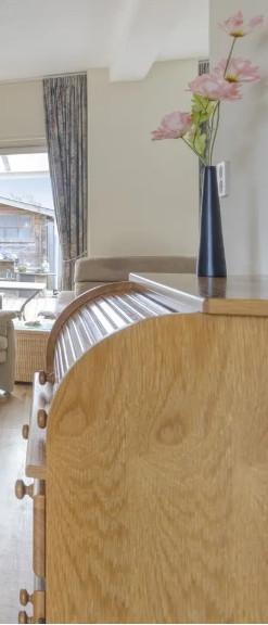 Bureau roldeurtje plank om uit te schuiven voor pc werkblad buro licht eik