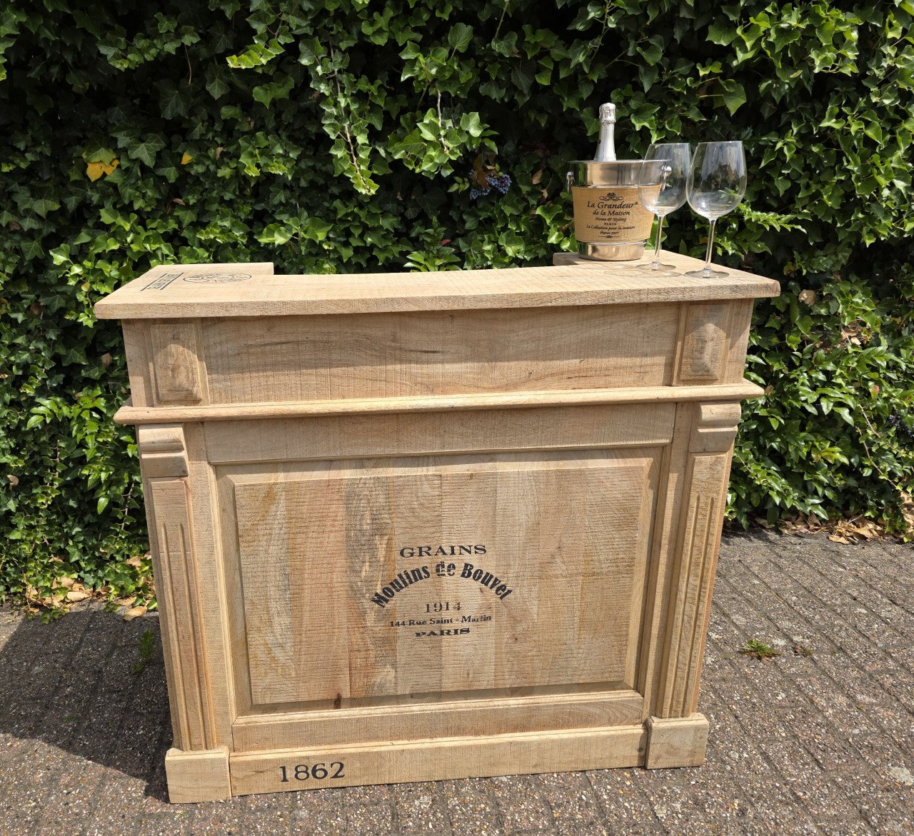 Gave BAR van massief Mango hout NIEUW