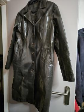 Lange leren trenchcoat. Vero Moda Maat L