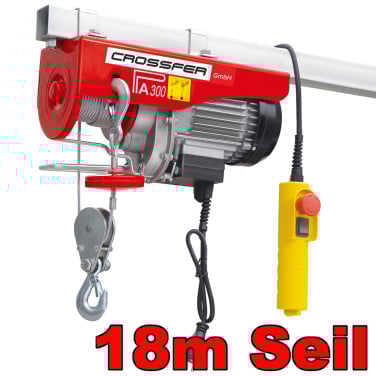 Elektrische takel, hijstakel, bouwtakel, lier, kraan 300kg / 18M kabel