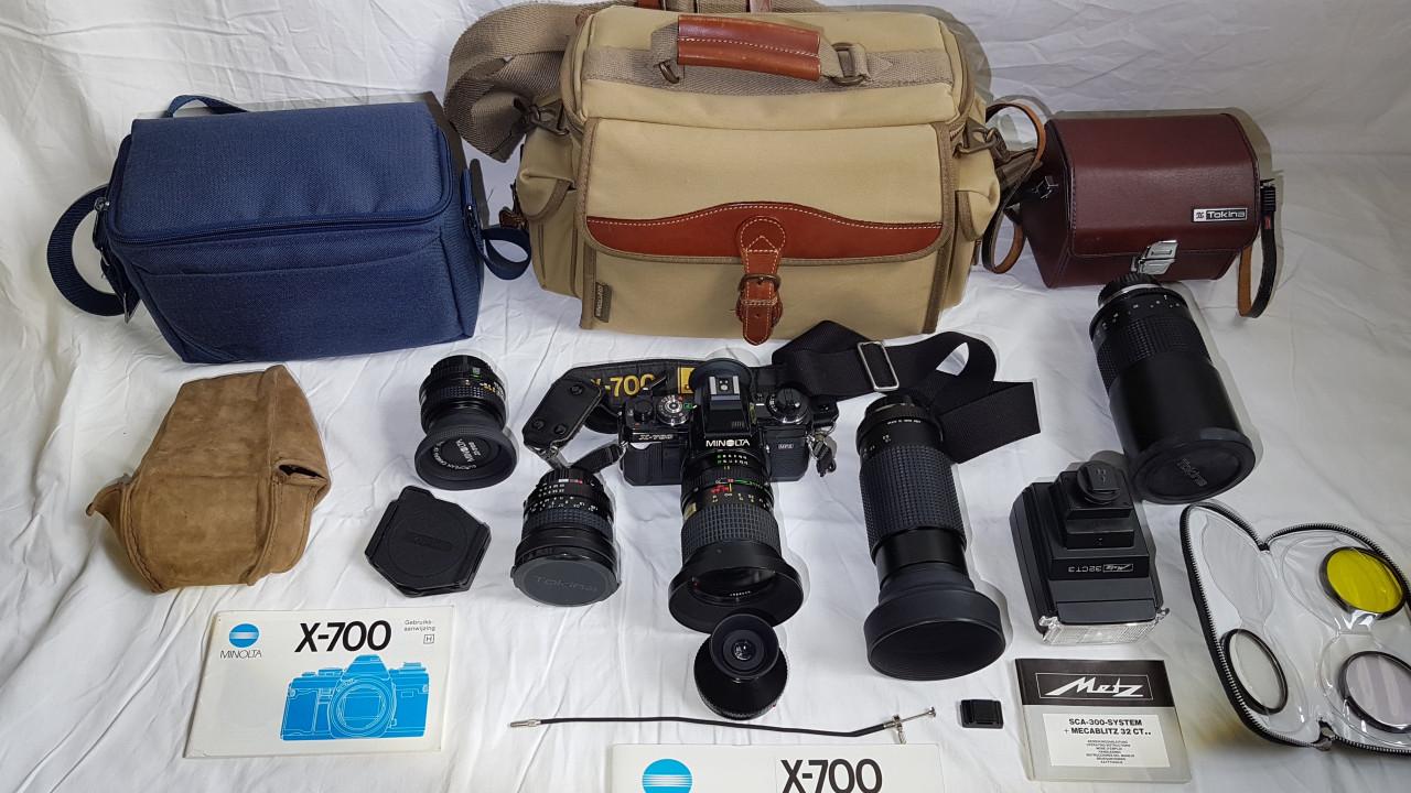 Minolta X700 camera met zeer complete uitrusting