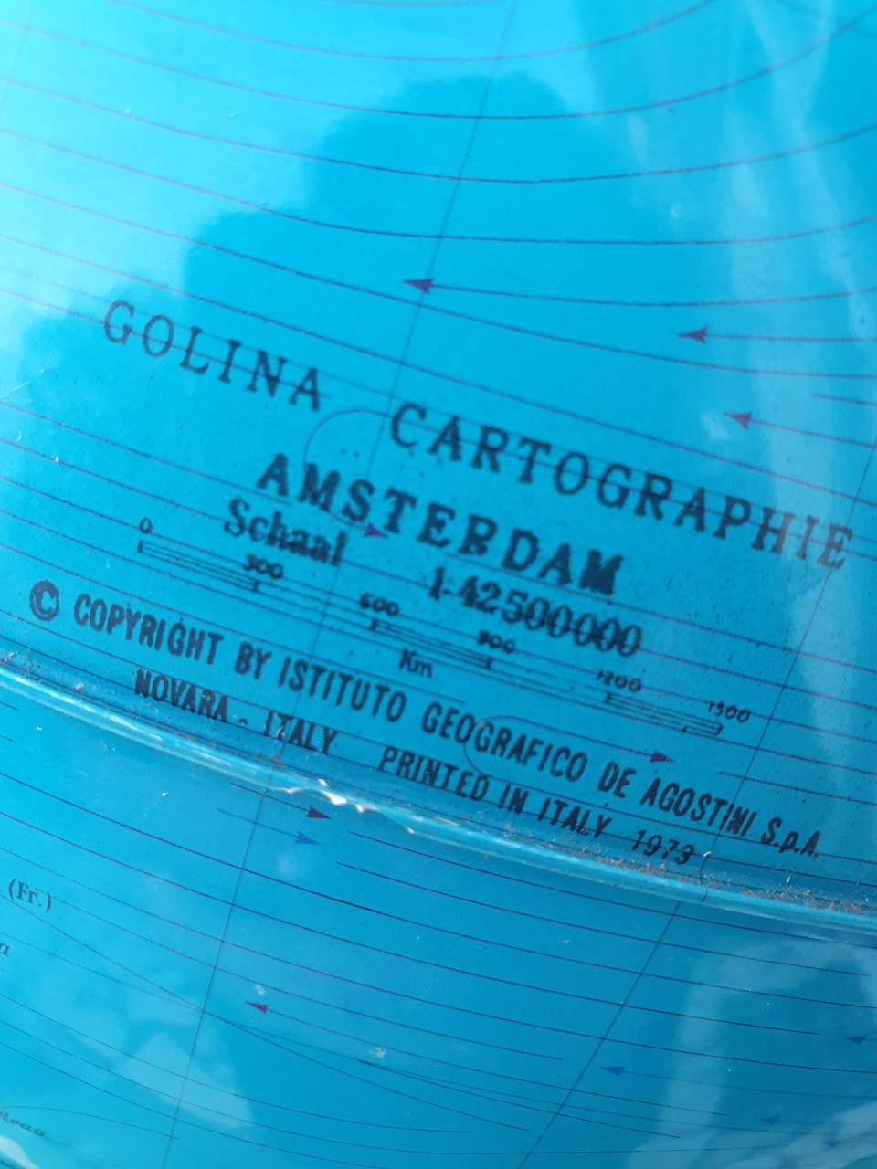 Golina Cartographie Amsterdam verlichte wereldbol op hout/metalen voet en m
