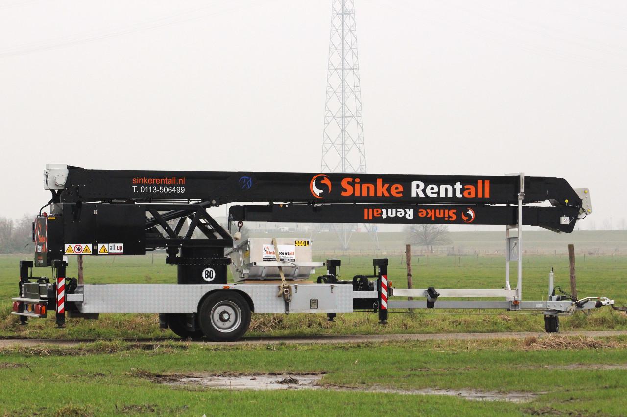 Aanhangerbouwkraan Klaas te huur! 30m hoog, 17,5m zijdelings bereik