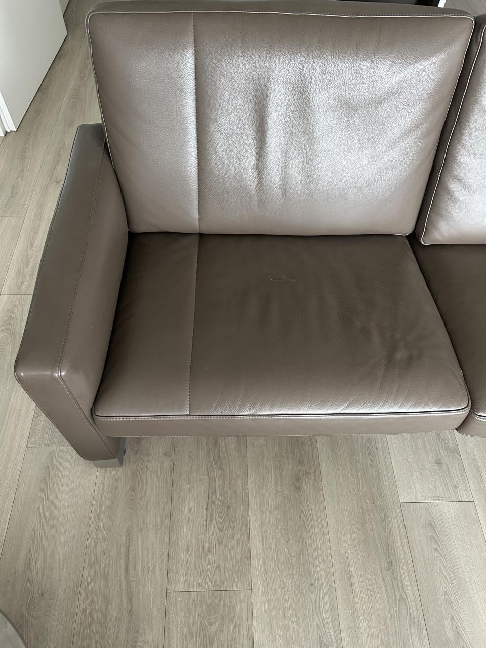 Mooie lederen bank - kwaliteitsleer - bruin