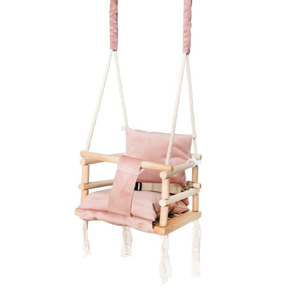 Houten 3 in 1 schommel roze