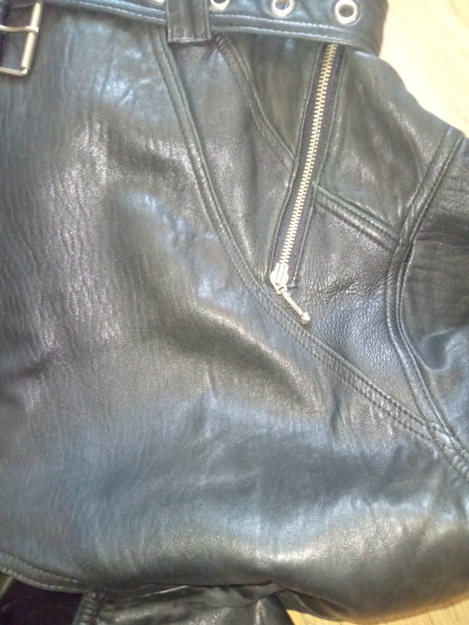 Lederen biker jasje