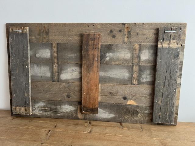 120 cm x 67 cm wereldkaart op hout, wanddecoratie